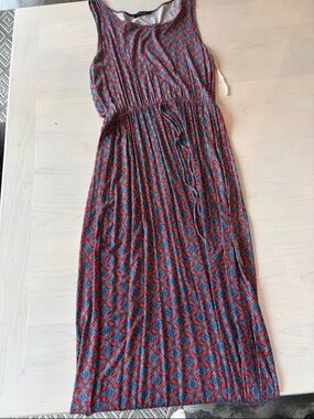 Papermoon Red & Gray Geometric Maxi Dress